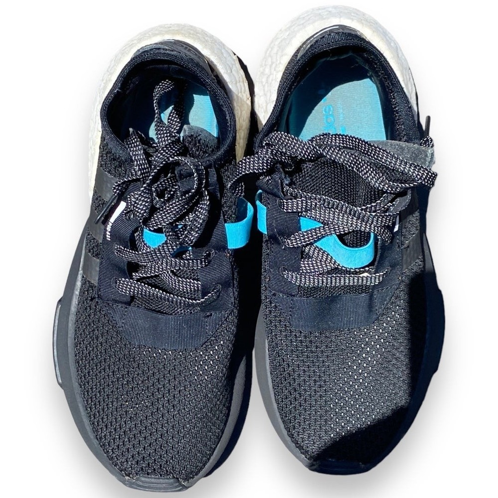 Adidas Mens Shoes Size 7 Sneakers Pod-S3.1 Black White Blue Neon AQ1059 - Picture 5 of 7